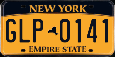 NY license plate GLP0141