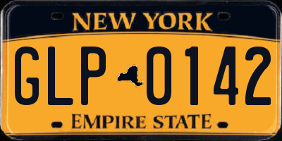 NY license plate GLP0142