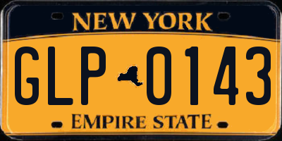 NY license plate GLP0143