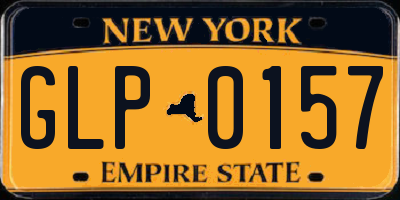 NY license plate GLP0157