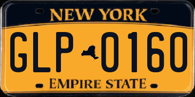NY license plate GLP0160