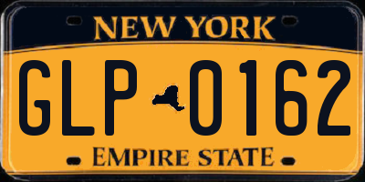 NY license plate GLP0162