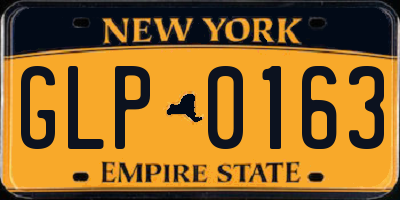 NY license plate GLP0163