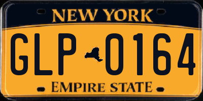 NY license plate GLP0164