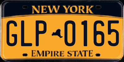 NY license plate GLP0165