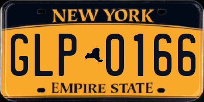 NY license plate GLP0166