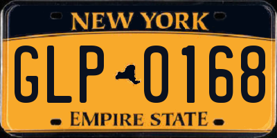NY license plate GLP0168