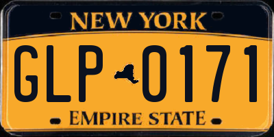 NY license plate GLP0171