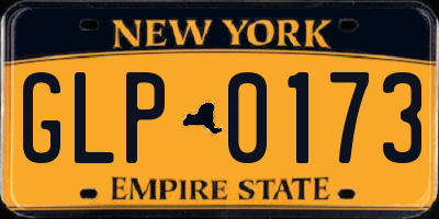 NY license plate GLP0173