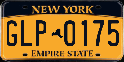 NY license plate GLP0175