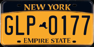 NY license plate GLP0177