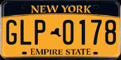 NY license plate GLP0178