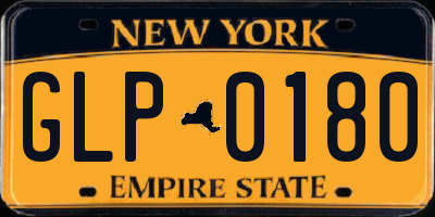 NY license plate GLP0180