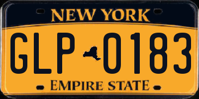 NY license plate GLP0183