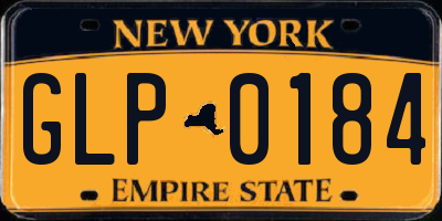 NY license plate GLP0184