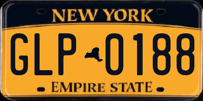 NY license plate GLP0188