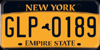 NY license plate GLP0189