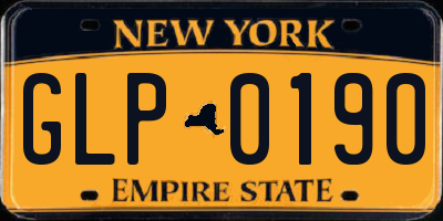 NY license plate GLP0190