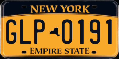 NY license plate GLP0191