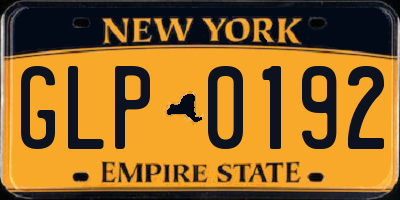 NY license plate GLP0192