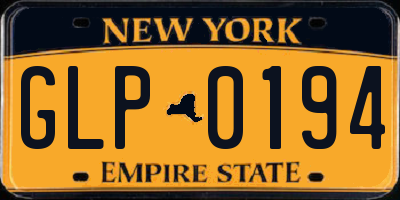 NY license plate GLP0194