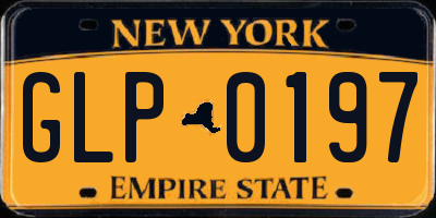 NY license plate GLP0197