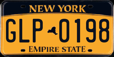NY license plate GLP0198