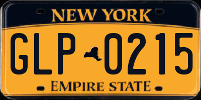 NY license plate GLP0215
