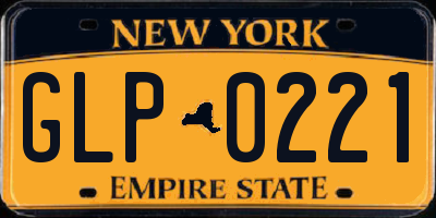 NY license plate GLP0221