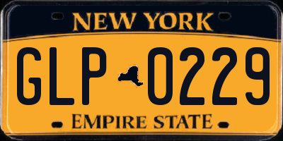 NY license plate GLP0229