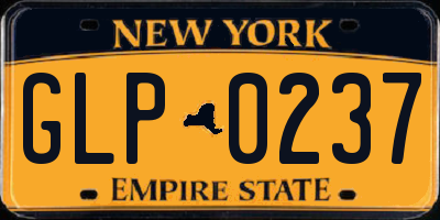 NY license plate GLP0237