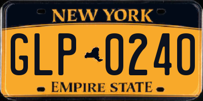 NY license plate GLP0240
