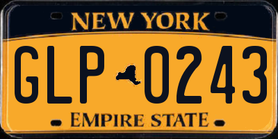 NY license plate GLP0243