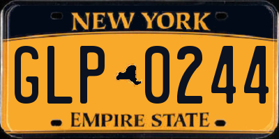 NY license plate GLP0244