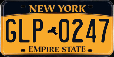 NY license plate GLP0247