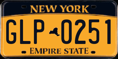 NY license plate GLP0251