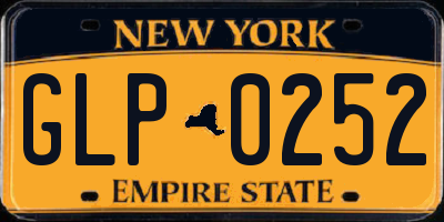 NY license plate GLP0252