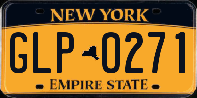 NY license plate GLP0271
