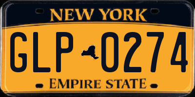 NY license plate GLP0274