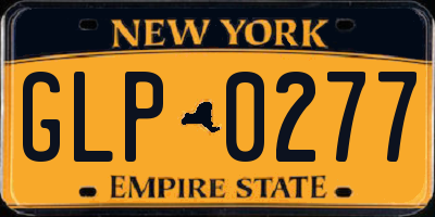 NY license plate GLP0277