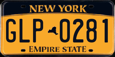 NY license plate GLP0281