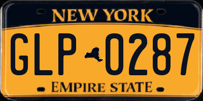 NY license plate GLP0287