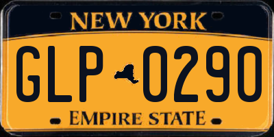 NY license plate GLP0290