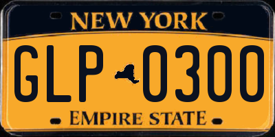 NY license plate GLP0300