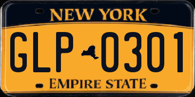 NY license plate GLP0301