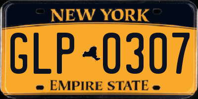 NY license plate GLP0307