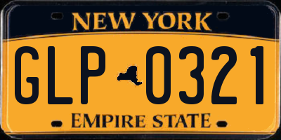 NY license plate GLP0321