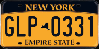 NY license plate GLP0331