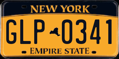 NY license plate GLP0341