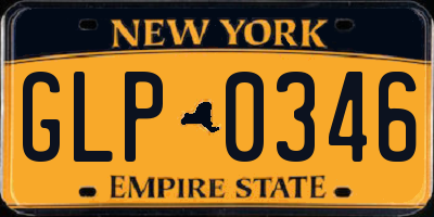 NY license plate GLP0346